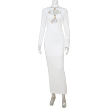 Load image into Gallery viewer, Women Design Hollow Out Cutout out High Class Elegant Slim Fitting Simple Solid Color Maxi Dress Hip Dress