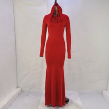 Load image into Gallery viewer, Women Clothing Autumn Solid Color Slim Fit Hood Long Sleeve Dress