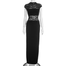 Load image into Gallery viewer, Women Clothing Autumn Winter Sexy Slim Fit Fashionable Lace Turtleneck Back Slit Sheath Dress