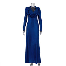 Load image into Gallery viewer, Elegant Dress Women Solid Color Long Sleeve Swing Collar Hooded Slim Fit High Waist Sheath Dress