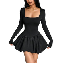Load image into Gallery viewer, Women Clothing Autumn Winter Long Sleeve Vest Type Slim Fit Sexy Bud Hem Ruffled Dress