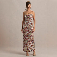 Load image into Gallery viewer, Spring Summer Suspender Sequined Sheath Dress Party Holiday Split Dress