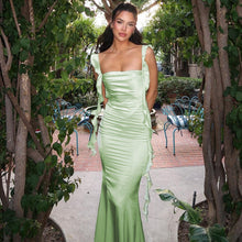 Load image into Gallery viewer, Summer Internet Celebrity Same Lace Strap Backless Dress Fashionable Ruffled Ribbon Dress