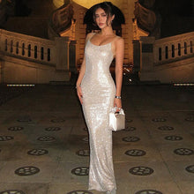 Load image into Gallery viewer, Summer Women Clothing Sexy Backless Mesh Stitching Socialite Slim Dress