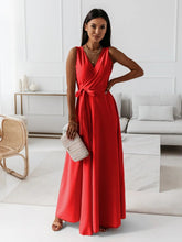 Load image into Gallery viewer, Women Clothing Tied V Neck Evening Party Maxi Dress Women