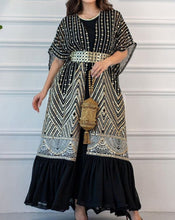Load image into Gallery viewer, Spring Summer Printing City Casual Dolman Sleeve Pleating Vest Printed Tape Belt Two Piece Set
