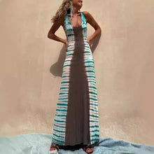 Load image into Gallery viewer, Dress Positioning Printing Backless Lace Up Sexy Dress