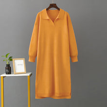 Load image into Gallery viewer, Autumn Winter Polo Collar Base Knitting Loose Solid Color Women Dress