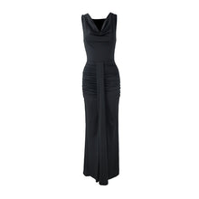 Load image into Gallery viewer, Women Clothing Sexy V neck Slim Fit Pleated Design High Sense Elegant Evening Dress