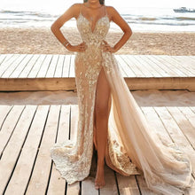 Load image into Gallery viewer, Summer Women Dress Spaghetti Straps Sleeveless Mesh Hollow Out Cutout Maxi Dress