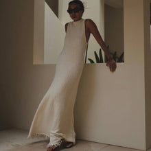 Load image into Gallery viewer, Beach Vacation Sexy Dress Knitted Sleeveless Tassel Maxi Dress Summer Women