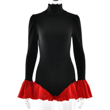 Load image into Gallery viewer, Women Clothing Autumn Winter Bell Sleeve Sexy Stitching Sexy Slim Jumpsuit