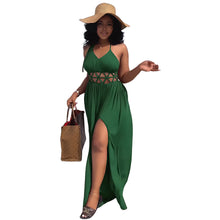 Load image into Gallery viewer, Sexy High Waist Hollow Out Cutout Backless Lace up Casual Split Women Dress