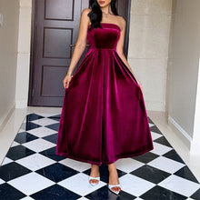 Load image into Gallery viewer, Women Elegant Graceful Tube Top Solid Color Maxi Dress for Women Dress