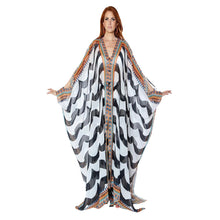 Load image into Gallery viewer, Popular Women Clothing Autumn V neck Casual Printed Jacket See through Chiffon Shirt