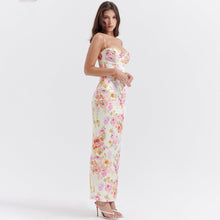 Load image into Gallery viewer, Women Clothing Dress Printed Strap Dress Sexy Backless Slit Vacation Floral Dress for Women