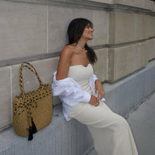 Load image into Gallery viewer, Women Clothing off Neck Knitted Tube Top Split off Shoulder Sexy Woolen Dress Women