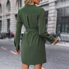 Load image into Gallery viewer, Autumn Women Clothing Solid Color Long Sleeve Dress