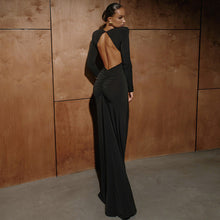 Load image into Gallery viewer, Women Clothing Autumn Sexy Backless Elegant Slim Fit Long Sleeve Sheath Dress Women