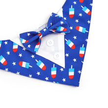 Load image into Gallery viewer, Patriotic Popsicle Dog Tuxedo Bandana Collar – 4th of July Bow Tie Pet Bib Scarf USA