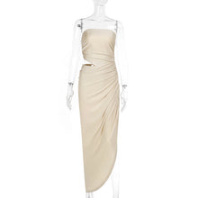Load image into Gallery viewer, Spring Maxi Dress Elegant Slim Tube Top Hollow Out Cutout Pleated Dress