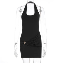Load image into Gallery viewer, Summer Women Sexy Metal Decorative Lace up Backless Sheath Dress