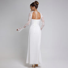 Load image into Gallery viewer, Autumn Women Wear Low Cut Self Tie Lace Slim Fit Slit Sexy Dress