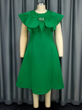 Load image into Gallery viewer, Personalized Bow round Neck Cape Sleeve Dress Elegant Party Cocktail A line Dress