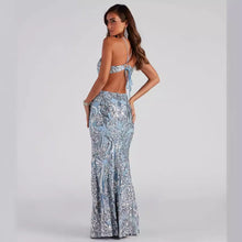 Load image into Gallery viewer, Sexy V Neck Sequ Evening Gown Elegant Cocktail Party Party Dress