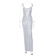 Load image into Gallery viewer, Sexy Adult Lady like Woman Women Clothing Crumpled Twisted Tight Waist Tall Slim Long Sling Dress