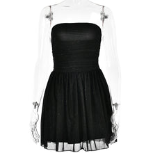 Load image into Gallery viewer, Arrival Dress Sexy Trend Mesh Stitching off Neck Tube Top Backless Short Dress for Women
