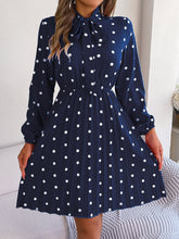 Load image into Gallery viewer, Real Shot Spring Summer Polka Dot Self Tie Waist Controlled Long Sleeves Pleated Women Clothing