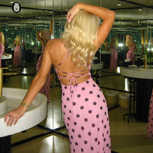 Load image into Gallery viewer, Sexy Backless Swing Collar Slim Fit Long Strap Polka Dot Dress Women