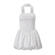 Load image into Gallery viewer, Women Clothing Autumn French Sexy Tube Top Dress Ribbon Fitted Waist Bubble Short Dress