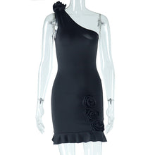 Load image into Gallery viewer, Women Clothing Solid Color Sexy Diagonal Collar Sleeveless Backless Sheath Casual Dress