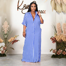 Load image into Gallery viewer, Women Clothing Striped Shirt Women Dress Split Dress French Dress