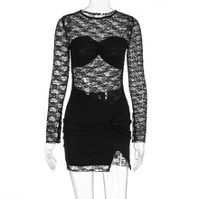Load image into Gallery viewer, Women Clothing Summer Sexy See through Lace Sheath Long Sleeve Dress
