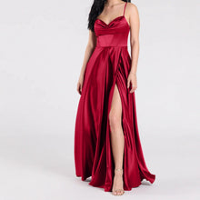 Load image into Gallery viewer, Bridesmaid Dress Long Maxi Dress Slimming Shoulder Hollow Out Cutout Slit Pleated Elegant Evening Dress