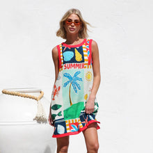 Load image into Gallery viewer, Dress Positioning Multicolor Printing Sleeveless Vest Dress