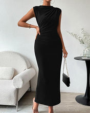 Load image into Gallery viewer, Women Clothing Shein Sleeveless Back Slit Pleated Tight Dress