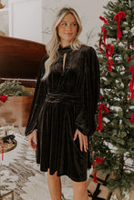 Load image into Gallery viewer, Women Clothing Velvet Christmas Dress Autumn Winter Sexy Cutout Waist Controlled Long Sleeves Dress