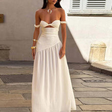Load image into Gallery viewer, Women Clothing Summer off Shoulder Sexy Vacation Slim Fit Dress Women