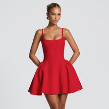 Load image into Gallery viewer, Autumn Winter Ballet Solid Color Camisole Backless a Swing Little Dress
