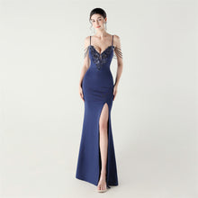 Load image into Gallery viewer, Bead Tube Applique Handmade Beaded Boning Corset Waist Trimming Lace up Satin Evening Dress Cocktail Social Slimming Slim Fit