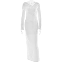 Load image into Gallery viewer, Women Spring Sexy V neck Pleated Hip Dress