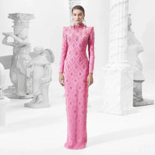 Load image into Gallery viewer, Long Sleeve Slim Heavy Embroidery Drilling Bandage One Piece Dress The Dinner Party Formal Dress