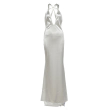Load image into Gallery viewer, Autumn Winter Women Solid Color Sexy Deep V Plunge neck Backless Formal Dress Strap Dress