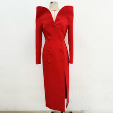 Load image into Gallery viewer, Autumn Winter Star Personality Design Stand up Collar Slim Fit Long Trench Coat Dress