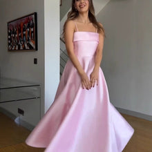 Load image into Gallery viewer, Summer French Retro Elegant Satin Strap Evening Dress