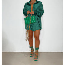 Load image into Gallery viewer, Women Clothing Nightclub Light Jacquard Dark Pattern Long Shirt Dress Top